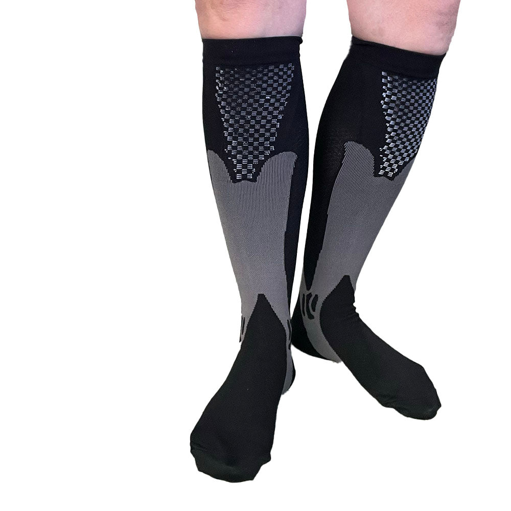 Compression travel socks to aid against swollen legs and ankles